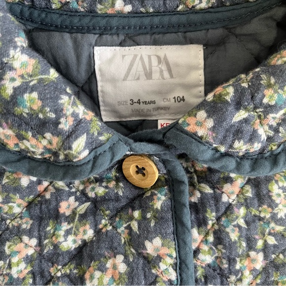 Zara Quilted Floral Jacket - 3-4Y - Picture 4 of 11